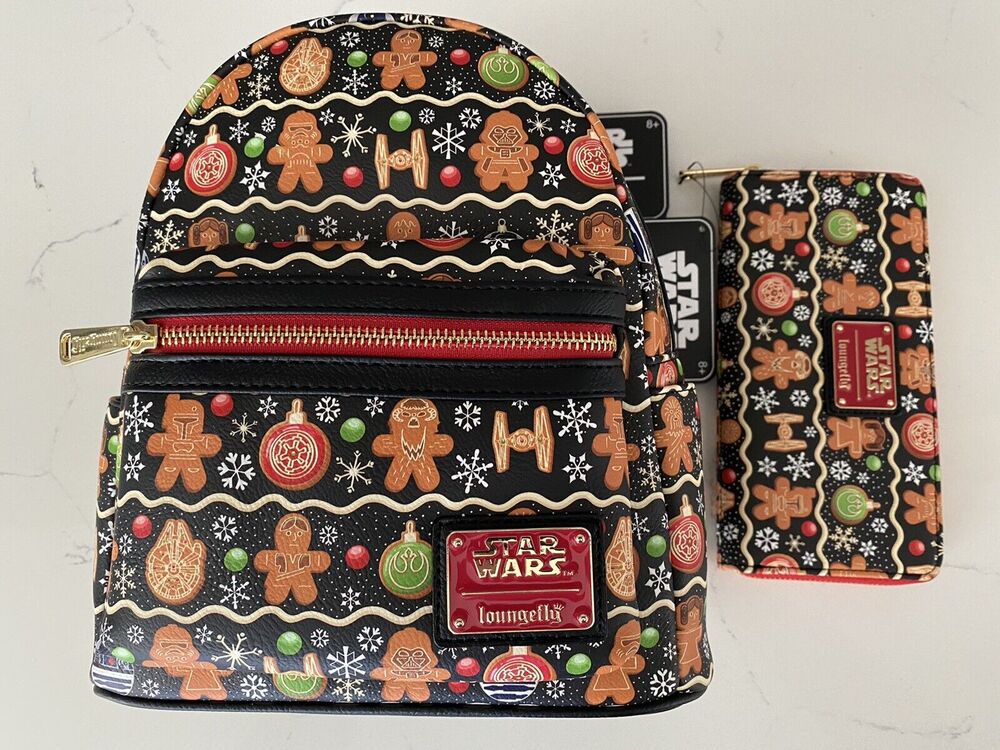 Loungefly Star Wars Gingerbread Mini Backpack And Wallet Set NWT Exclusive
